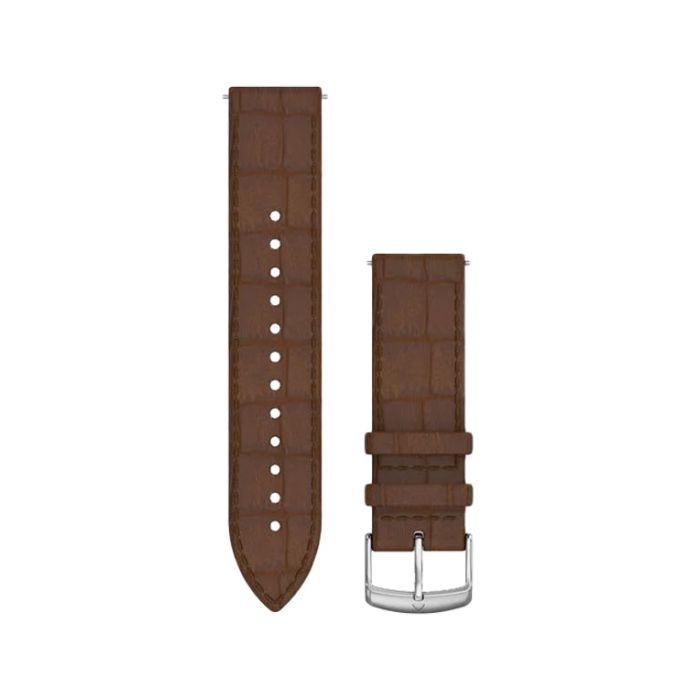 Garmin Quick Release 20 mm. Mørkebrun Italiensk Læderrem