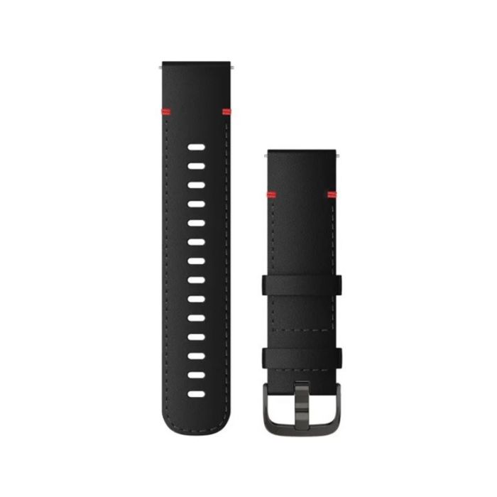 Garmin Quick Release Sort Læderrem 22 mm