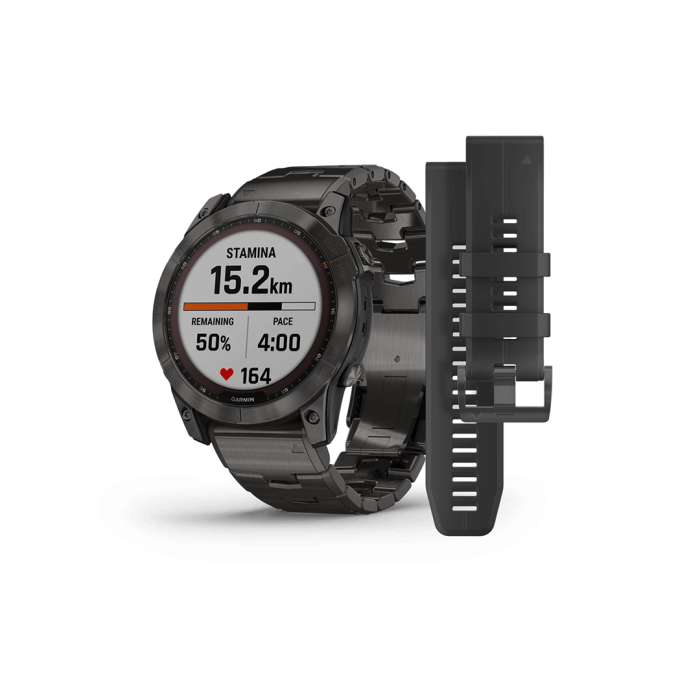 Garmin Fenix 7X Sapphire Solar Carbon Gray med Titaniumsrem