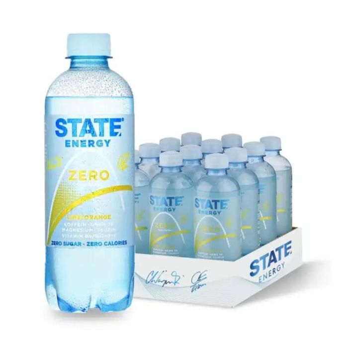 STATE Energidrik - 12 stk - Lime/Orange Zero