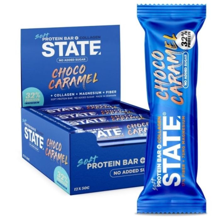 STATE Protein Bar+ Chokolade/Karamel - 12 stk.