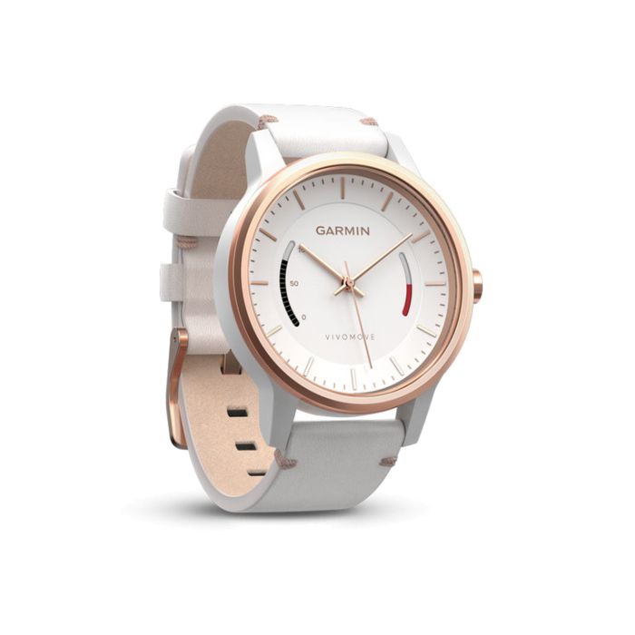 Garmin Vivomove Classic White med læderrem