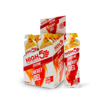 High5 Energy Gel Plus med Koffein - 20 stk. - Appelsin