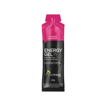 PurePower Energy Gel 40 gram med Koffein - Hindbær