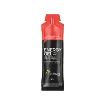 PurePower Energy Gel 40 gram med Koffein-Jordbær/Lime