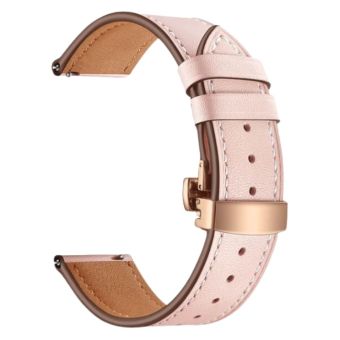 Urrem til Garmin Quick Release Læderrem 20 mm. med rose gold spænde-Lyserød - DEMO