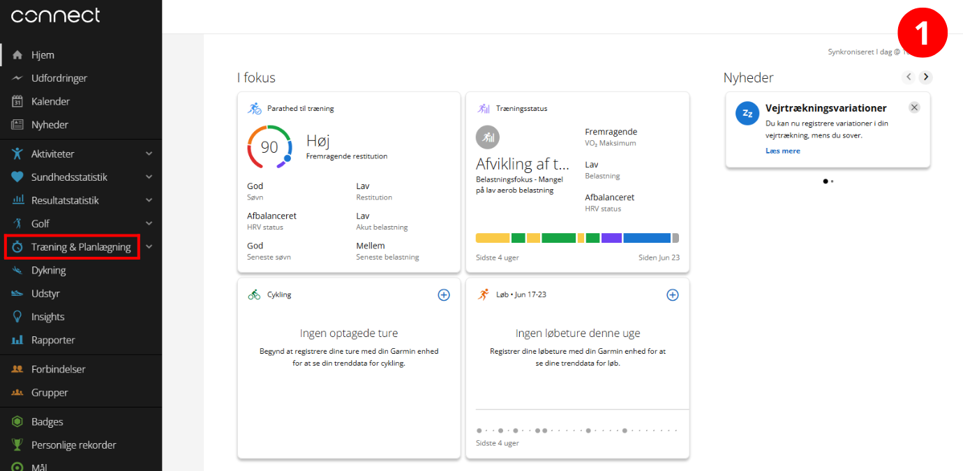 S&aring;dan laver du en rute p&aring; din Garmin cykelcomputer via Garmin Connect
