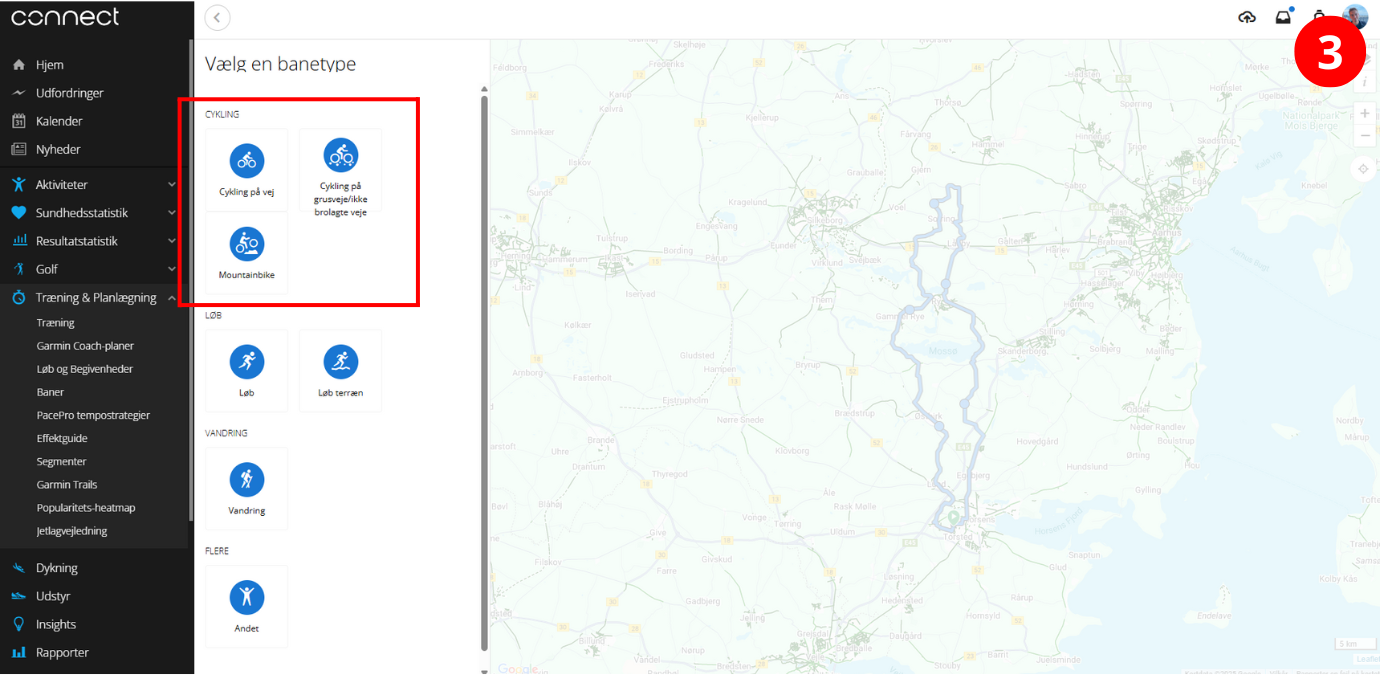 S&aring;dan overf&oslash;rer du en rute til din Garmin cykelcomputer via GPX-filer