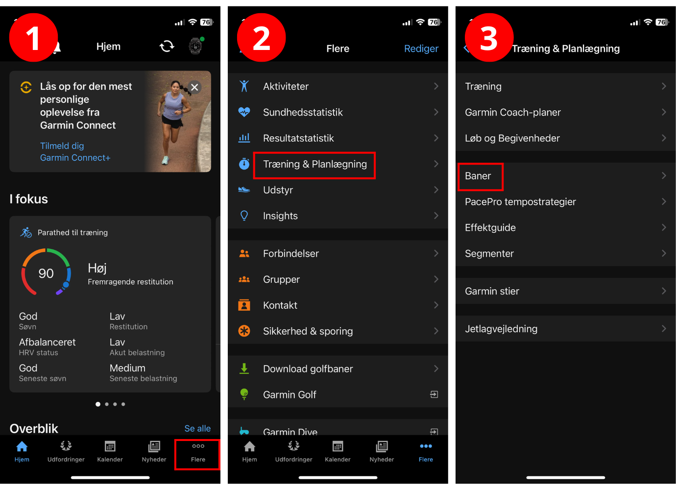 S&aring;dan laver du en rute p&aring; din Garmin cykelcomputer via Garmin Connect