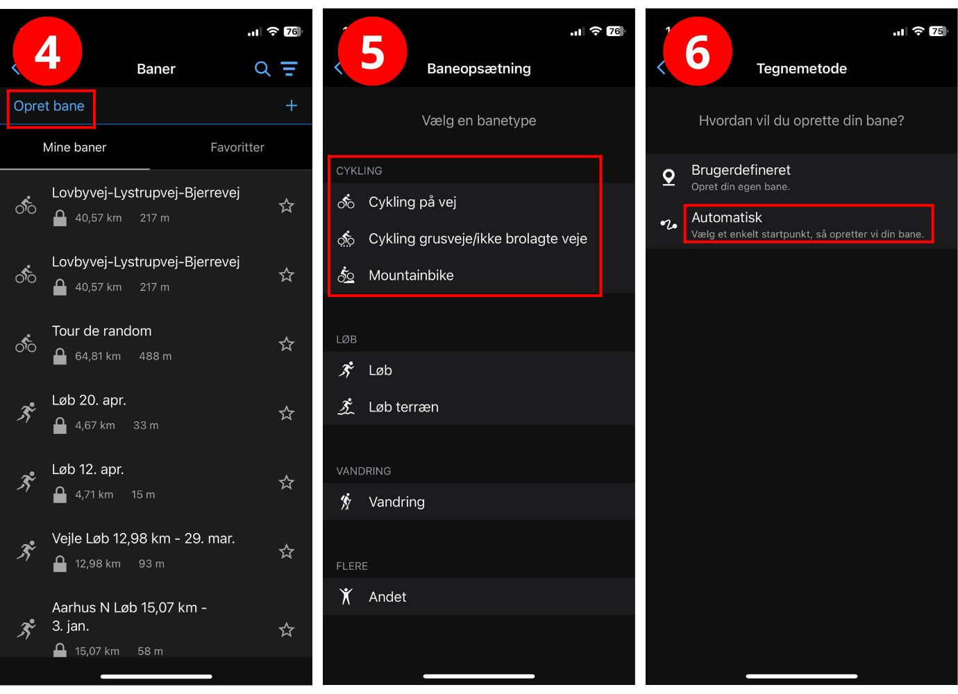 S&aring;dan laver du en rute p&aring; din Garmin cykelcomputer via Garmin Connect