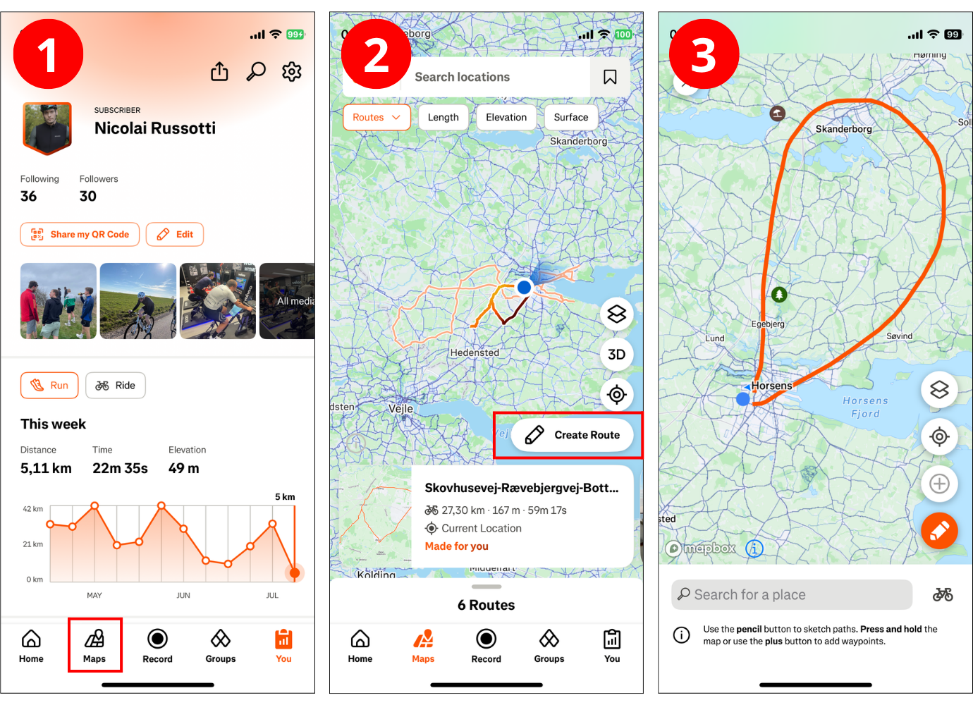 S&aring;dan laver og overf&oslash;rer du en rute fra Strava til din Garmin cykelcomputer