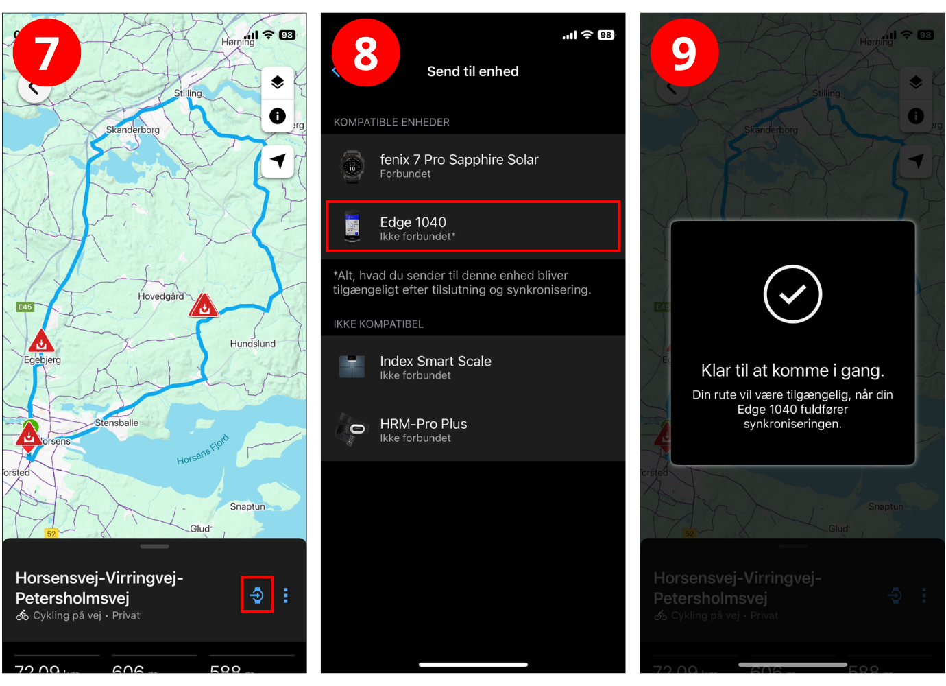 S&aring;dan laver og overf&oslash;rer du en rute fra Strava til din Garmin cykelcomputer